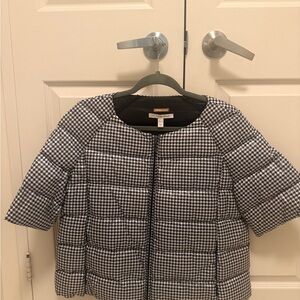 Zara TRF Black and White Cropped Puffer Jacket